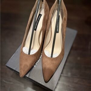 French Connection Brown Suede Heels